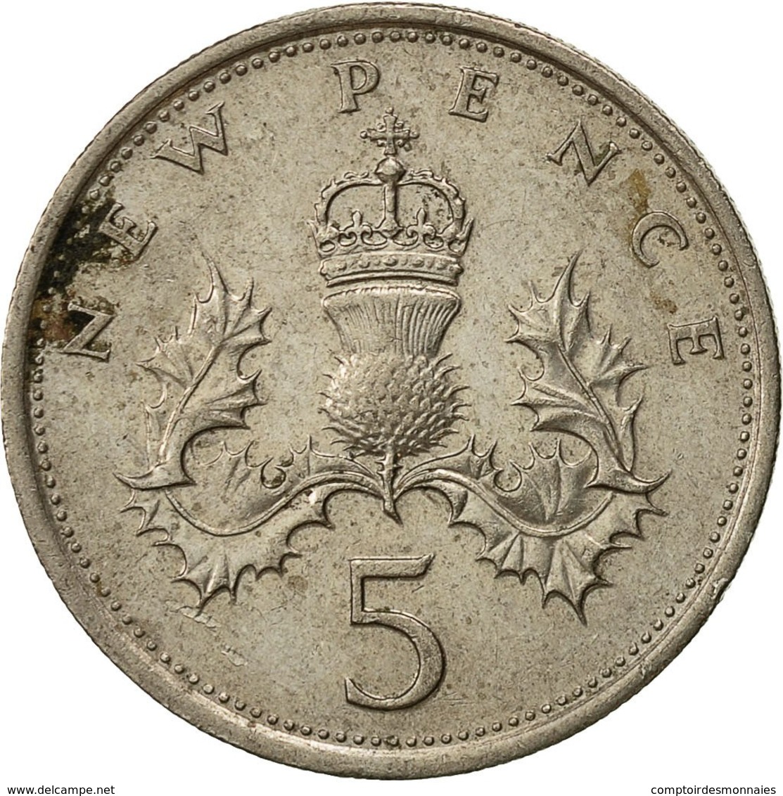 Grande-Bretagne, Elizabeth II, 5 New Pence, 1975, TTB, Copper-nickel, KM:911 - 5 Pence & 5 New Pence