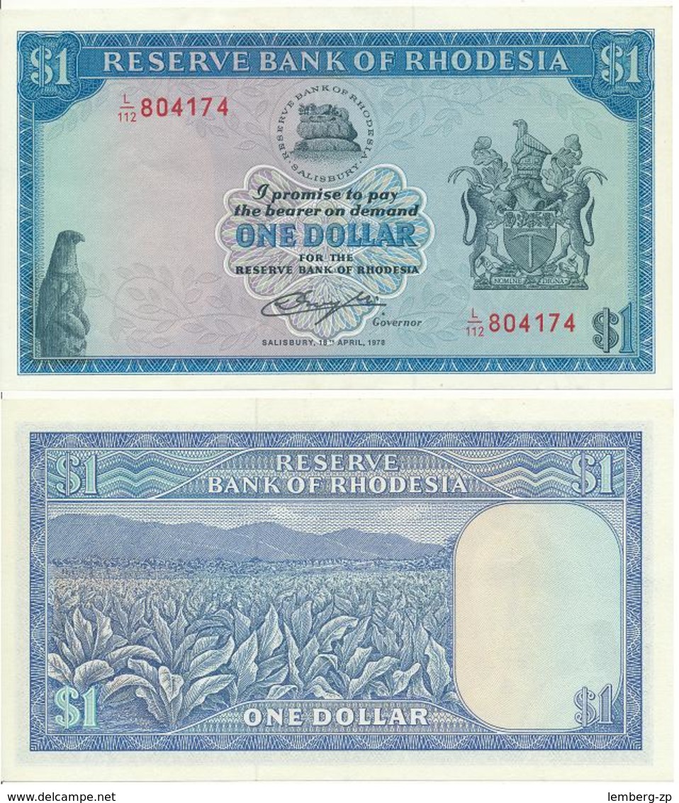 Rhodesia - 1 Dollar 1978 UNC Lemberg-Zp - Rhodesië