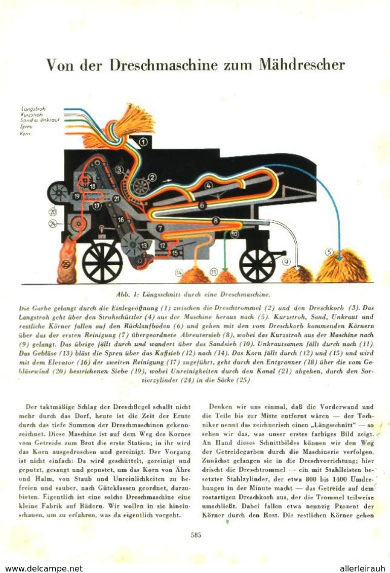 Von Der Dreschmaschine Zum Mähdrescher / Artikel,entnommen Aus Zeitschrift /1950 - Paketten