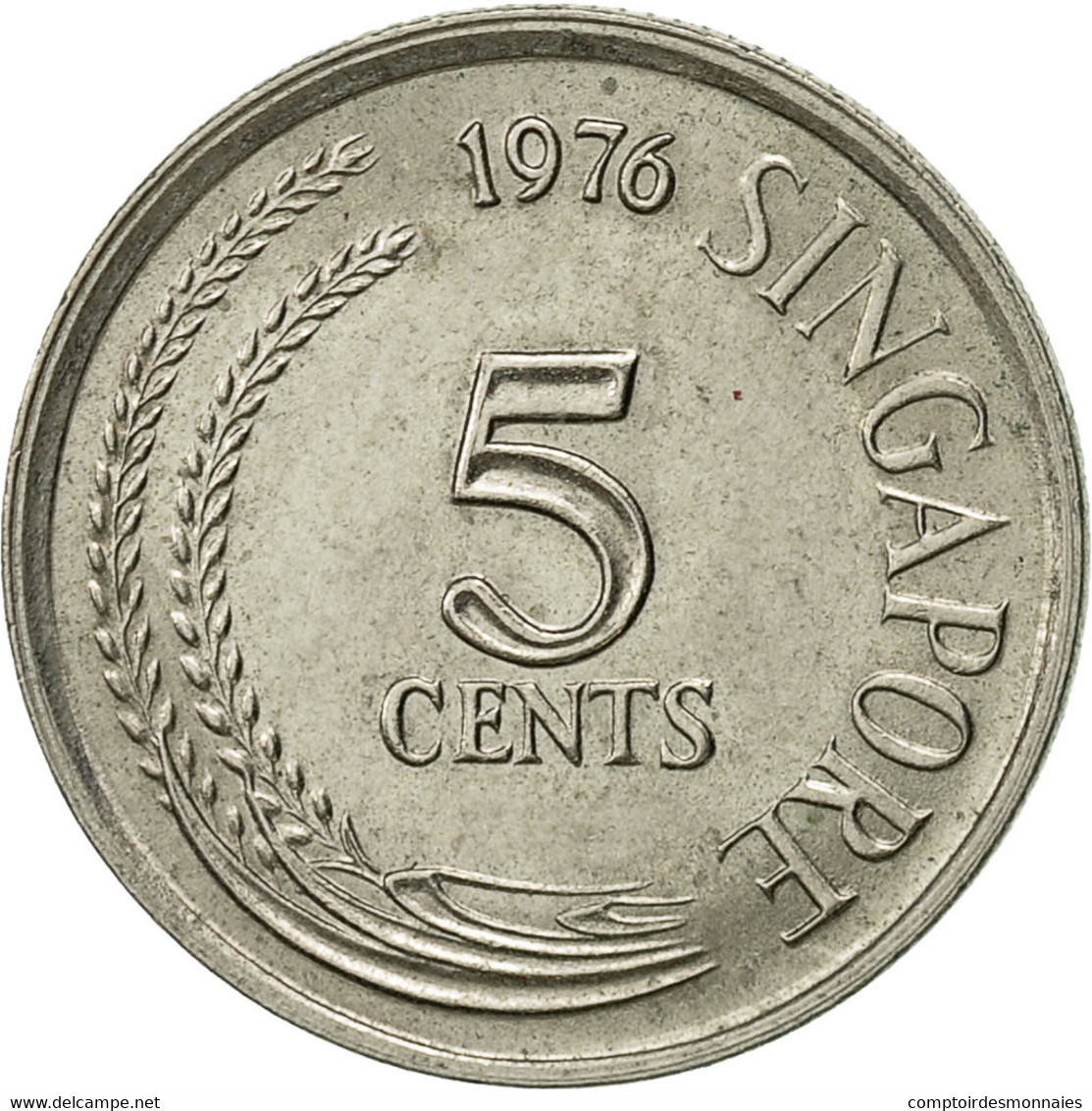 Monnaie, Singapour, 5 Cents, 1976, Singapore Mint, TTB+, Copper-nickel, KM:2 - Singapore