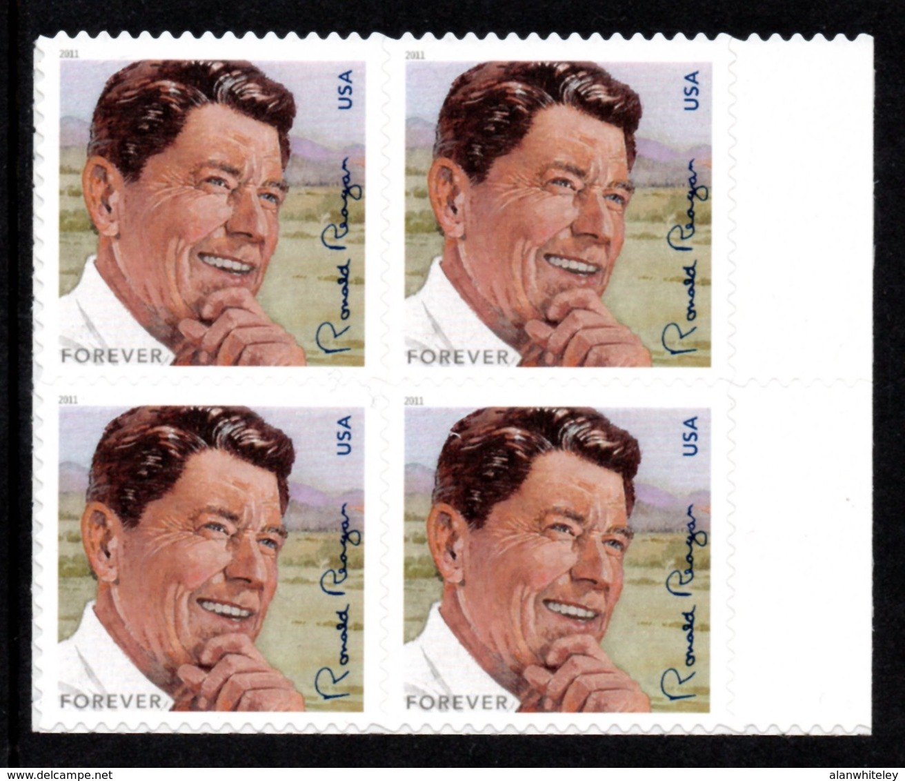 UNITED STATES 2011 Birth Centenary Of Ronald Reagan S/ADH: Block Of 4 Stamps UM/MNH - Ongebruikt