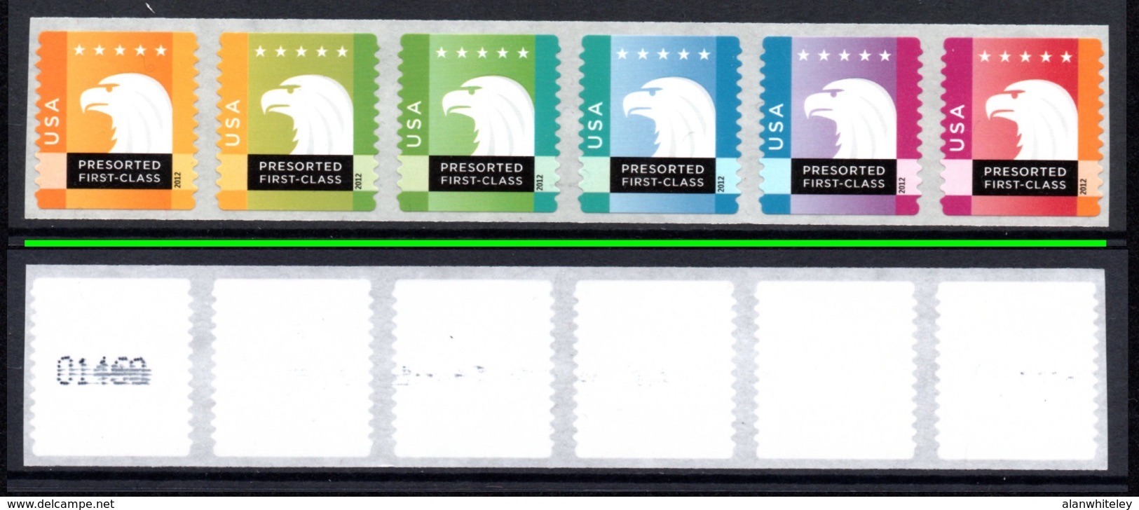 UNITED STATES 2012 Spectrum Eagles S/ADH: Strip Of 6 Stamps UM/MNH - Unused Stamps