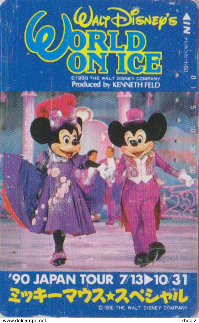 Telecarte Japon / 290-13419 - DISNEY ON ICE - MICKEY & MINNIE Danse Patinage - 90 Japan Tour Phonecard - Disney