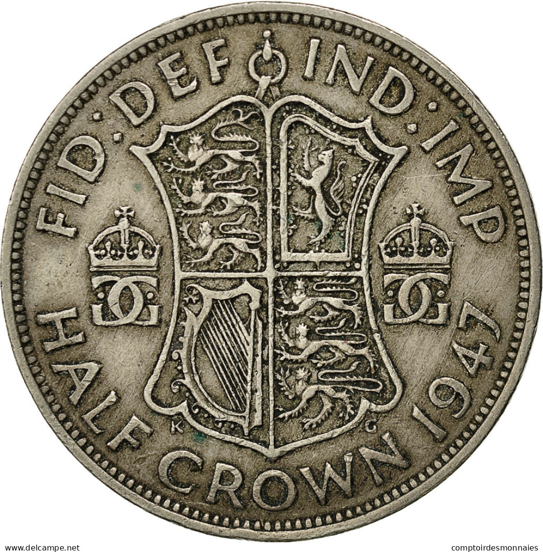 Monnaie, Grande-Bretagne, George VI, 1/2 Crown, 1947, TTB, Copper-nickel, KM:866 - K. 1/2 Crown