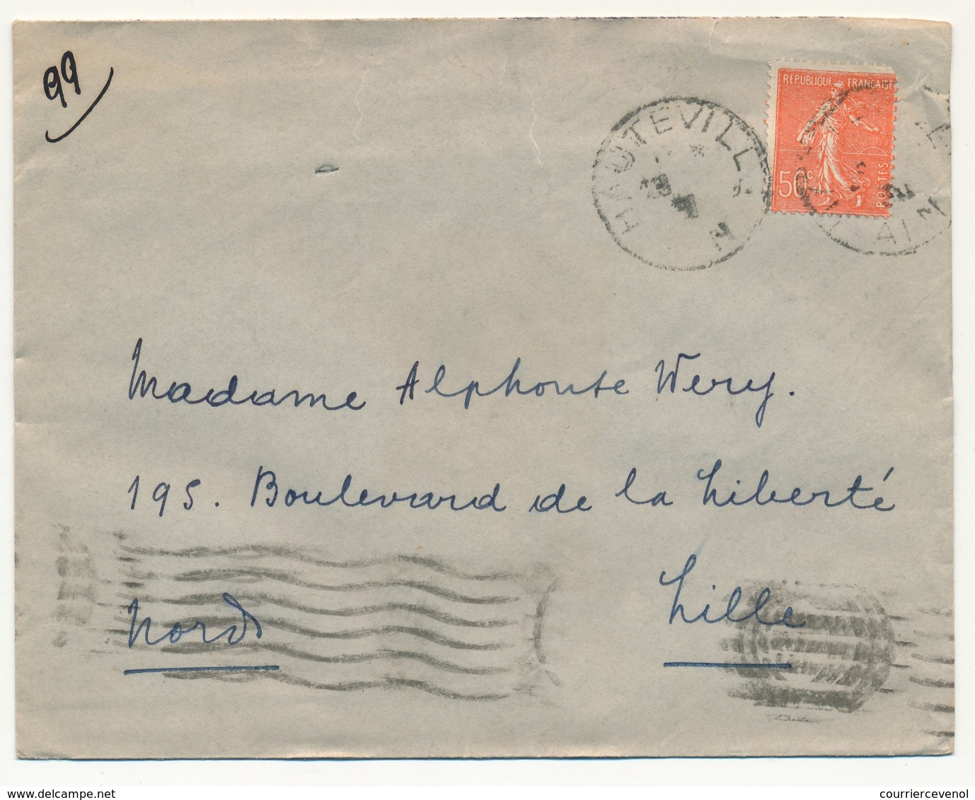 FRANCE => Vignette Touristique "Hauteville Lompnes (Ain) Au Dos D'une Enveloppe - Hauteville 1931 - Lettere