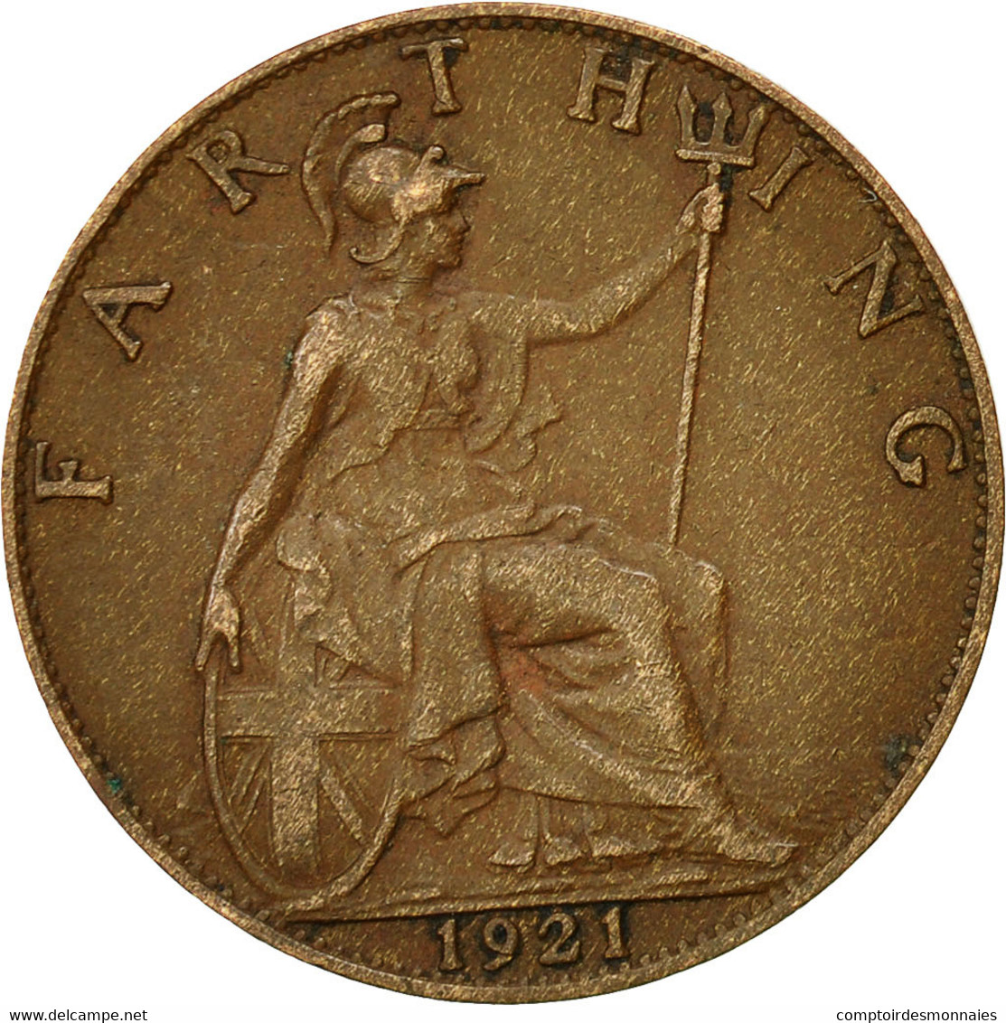 Monnaie, Grande-Bretagne, George V, Farthing, 1921, TTB, Bronze, KM:808.2 - B. 1 Farthing