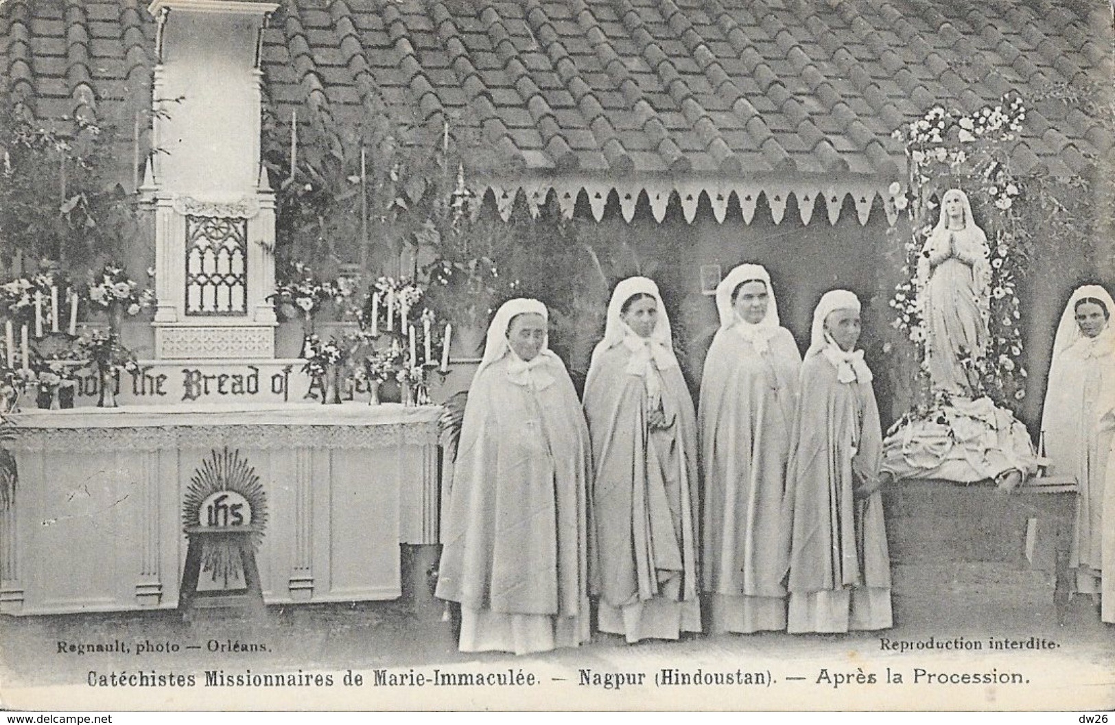 Catéchistes Missionnaires De Marie-Immaculé, Nagpur (Hindoustan) Après La Procession, Carte Non Circulée - Missions