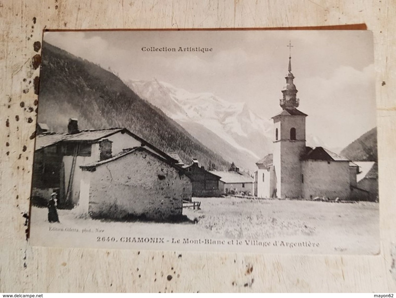 74 - CPA Animée CHAMONIX  - Le Mont-Blanc Et Le Village D'Argentière ( Giletta, 2640) - Collection Artistique - Chamonix-Mont-Blanc