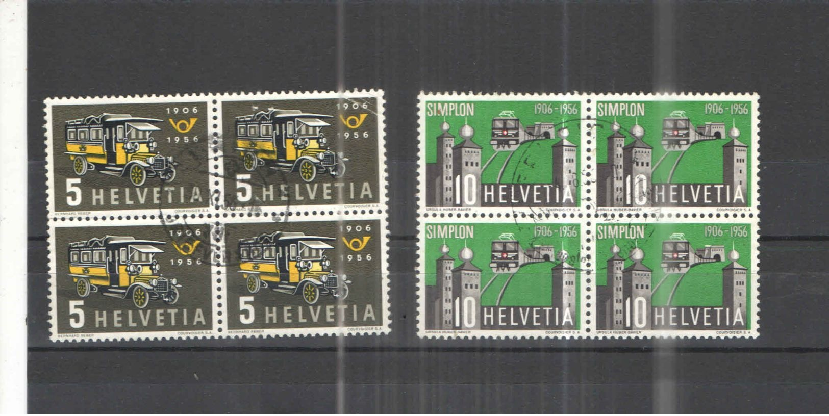 Svizzera PO 1956 Post Bus  Block.da 4 +Scott.355+356+ See Scans - Gebraucht