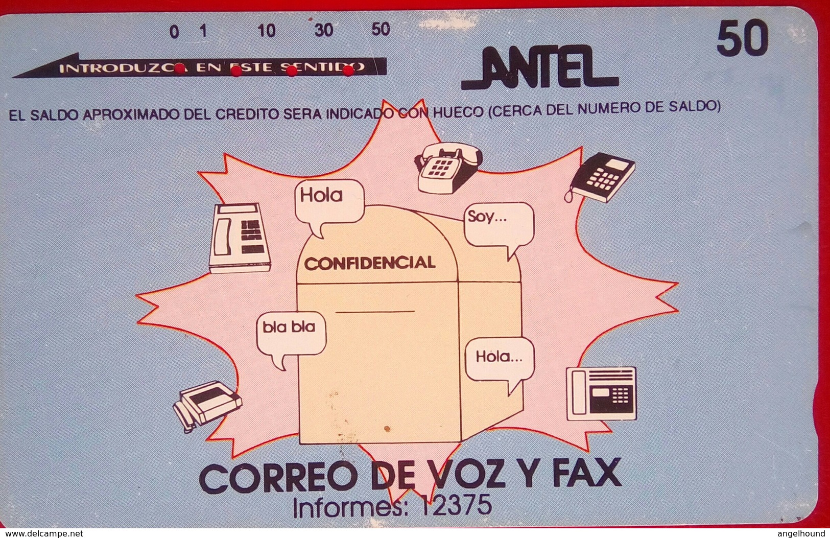 50 Units Correo De Voz Y Fax - Uruguay