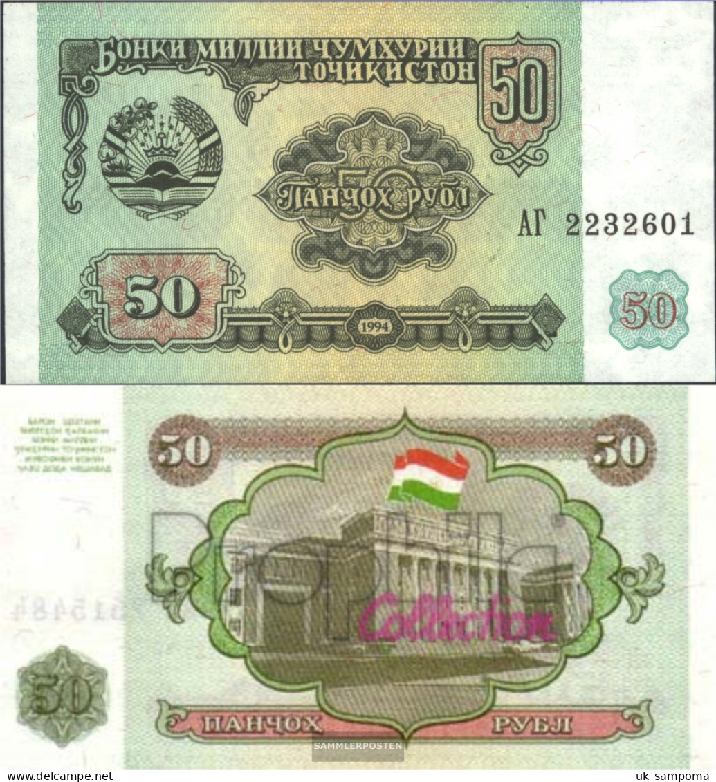 Tajikistan Pick-number: 5a Uncirculated 1994 50 Rubles - Tajikistan