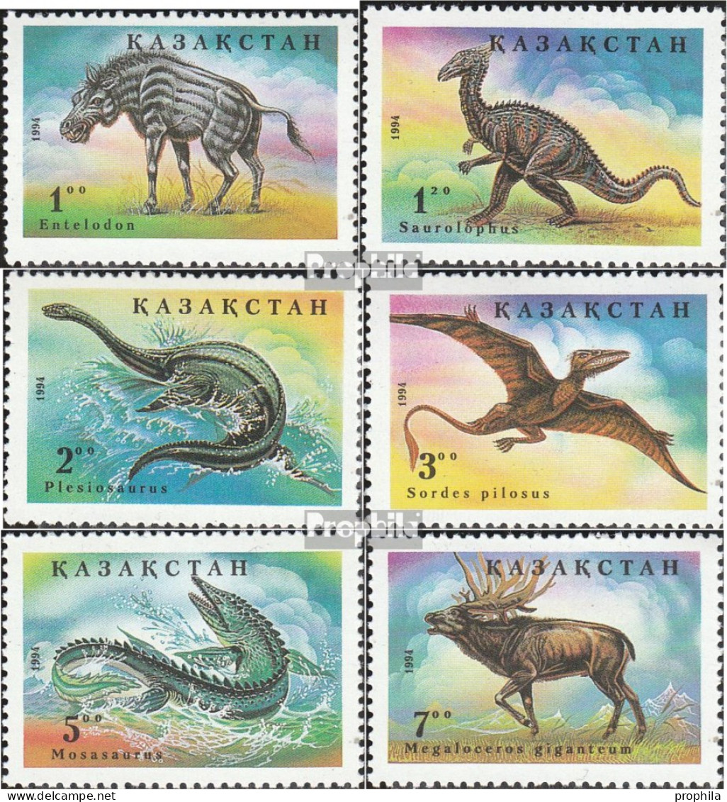 Kasachstan 62-67 (kompl.Ausg.) Postfrisch 1994 Prähistorische Tiere - Kasachstan