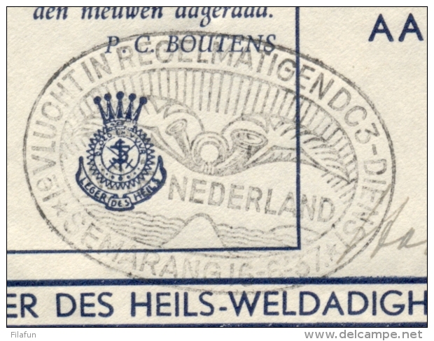 Nederlands Indië - 1937 - 7,5c En 12,5c Leger Des Heils Op 1e Vlucht DC-3 Van Semarang Naar Heemstede / Nederland - Nederlands-Indië