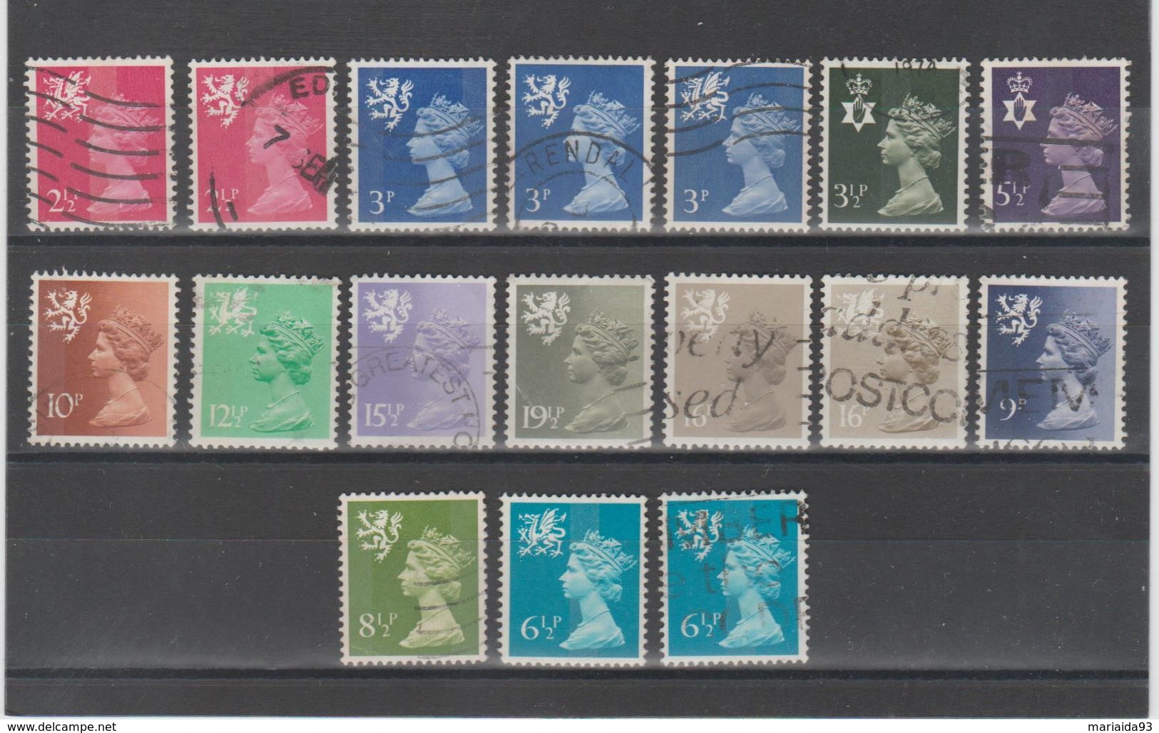 GRANDE BRETAGNE - UNITED KINGDOM - TYPE MACHIN REGIONAL - LOT DE TIMBRES OBLITERES - Unclassified