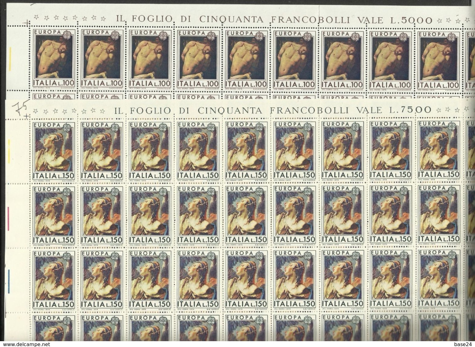 1975 Italia Italy Repubblica EUROPA CEPT EUROPE 50 Serie Di 2v. In Foglio MNH** Sheets - 1975