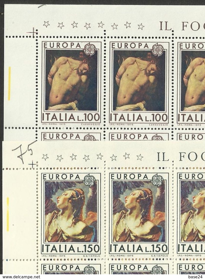 1975 Italia Italy Repubblica EUROPA CEPT EUROPE 50 Serie Di 2v. In Foglio MNH** Sheets - 1975