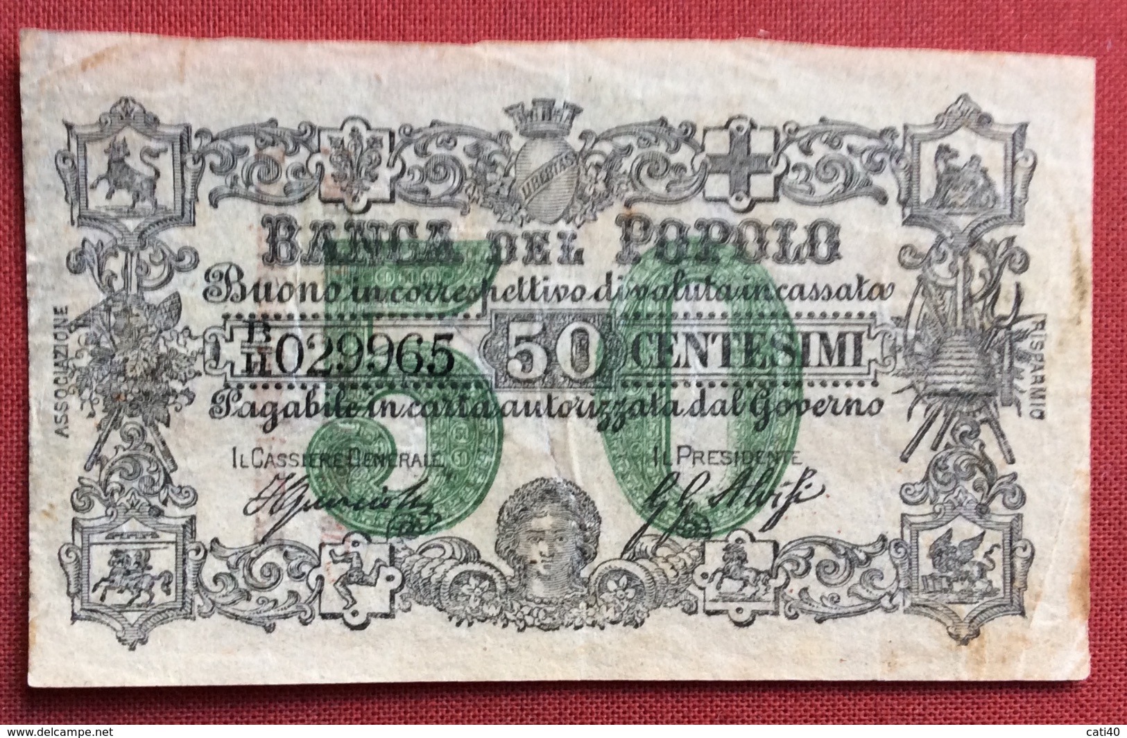 50 CENTESIMI BANCA DEL POPOLO FIRENZE 01/11/1868  BBB - Altri & Non Classificati