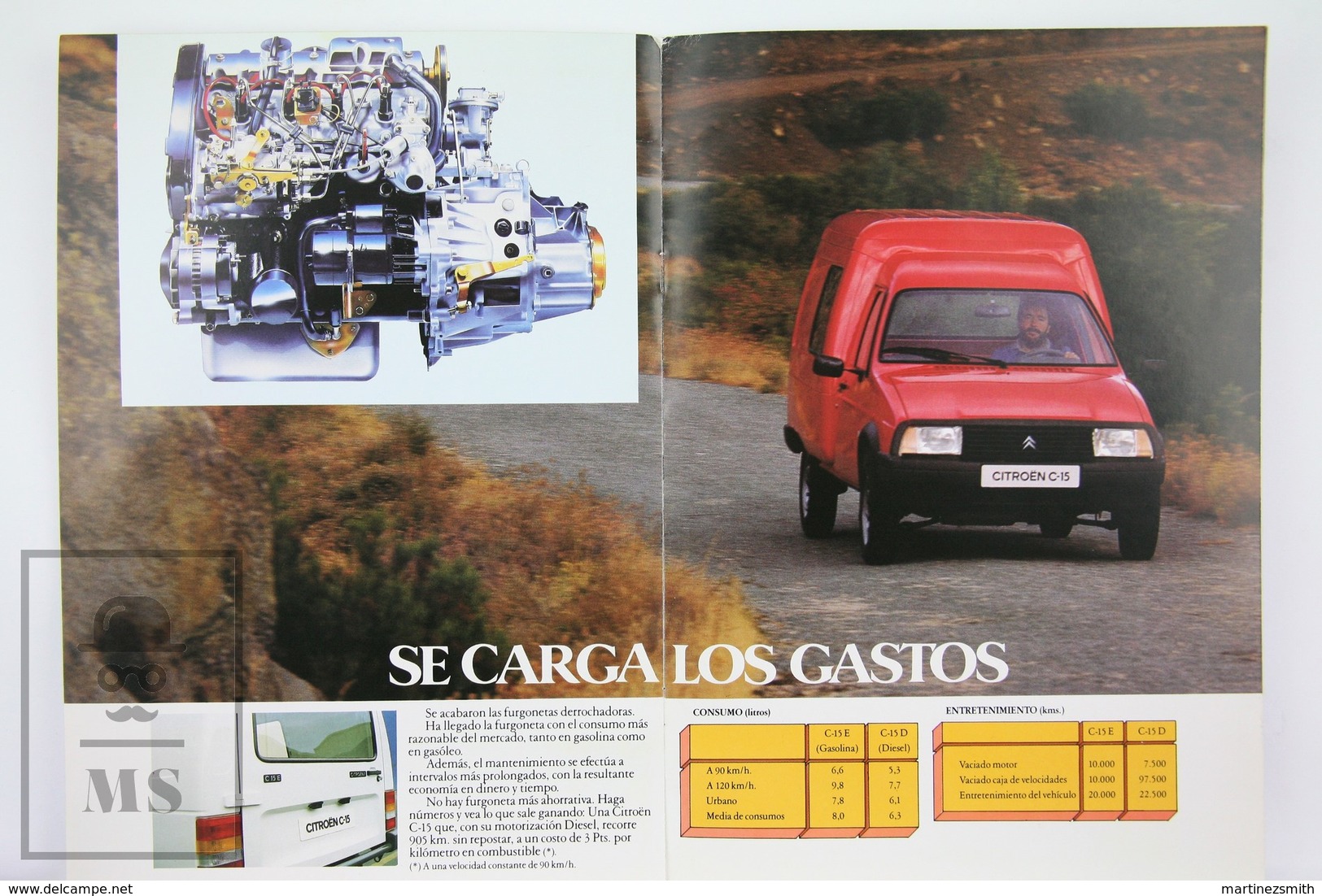 Vintage 1980's Citroen C15 Spanish Advertising Sales Brochure - Coches