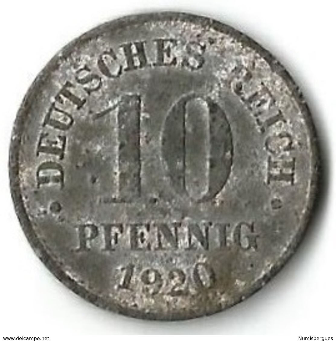 Pièce De Monnaie  10 Pfennig  1920 - 10 Rentenpfennig & 10 Reichspfennig