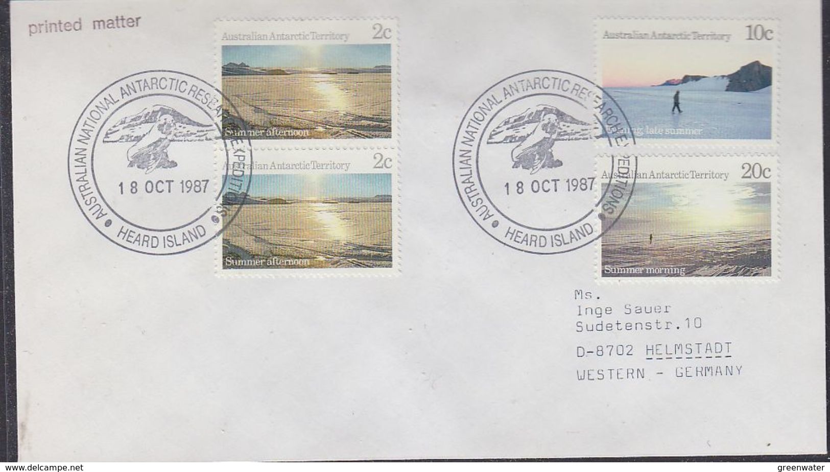 AAT 1988 Heard Island  Cover Ca 18 Oct 1987 (37449) - Brieven En Documenten