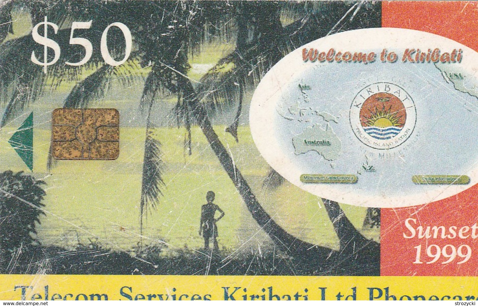 Kiribati - Palms, Boy & Sunset - See Description - Kiribati