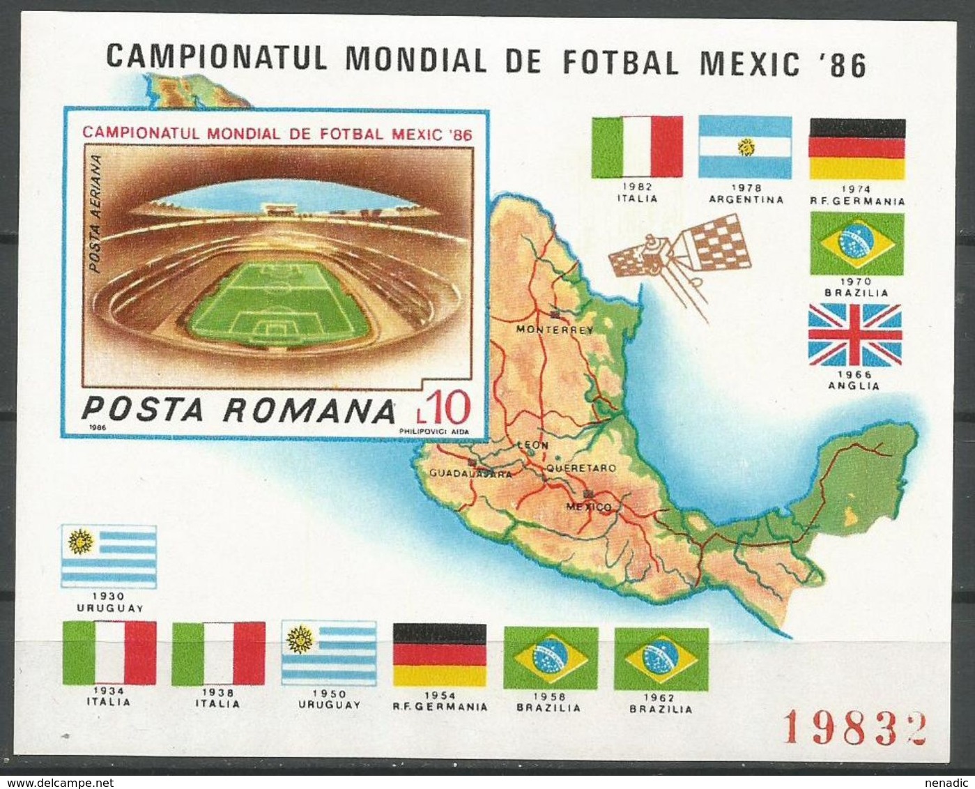 Romania,World Cup-Mexico '86 1986.,block-imperforated,MNH - Unused Stamps