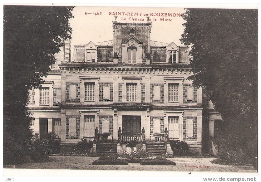 ***   51  ***  SAINT REMY EN BOUZEMONT  Château De La Motte - écrite TTB - Saint Remy En Bouzemont