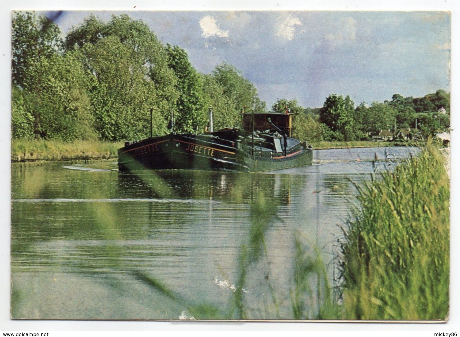 Péniche  " JOSETTE" Sur Canal à Localiser--carte Double  10 X 15  Printed In France-- - Hausboote