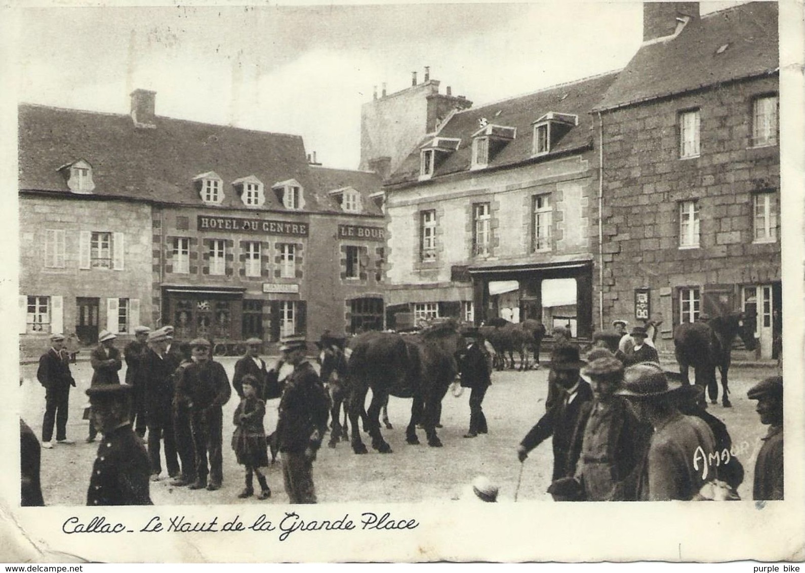 22 Côtes D'Armor Callac Le Haut De La Grande Place 1947 - Callac