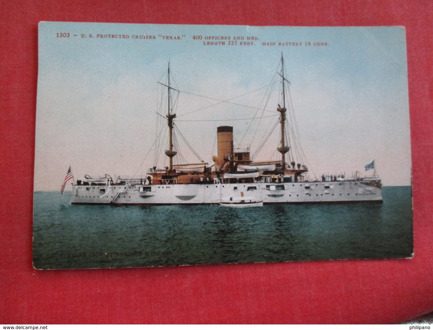 U.S. Protected Cruiser  Texas Ref 2834 - Warships