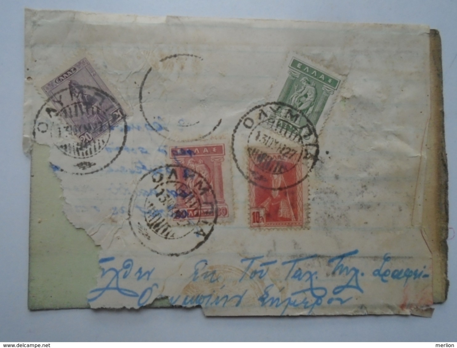 OK41.25  Greece  OLYMPIA   Post Office Handstamps    -autograph  - 1927 - Other & Unclassified