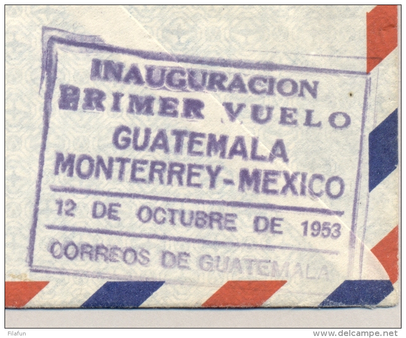 Guatemala / Curacao / Mexico / Canada - 1953 - 3 Special Flight Cancels On 1 Cover... - Curaçao, Nederlandse Antillen, Aruba