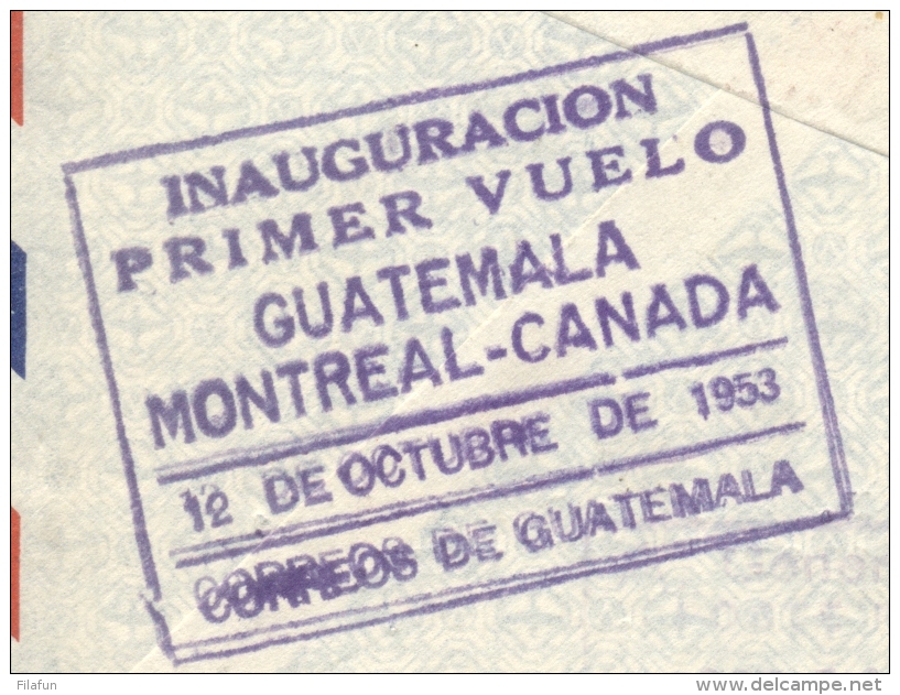 Guatemala / Curacao / Mexico / Canada - 1953 - 3 Special Flight Cancels On 1 Cover... - Curaçao, Nederlandse Antillen, Aruba