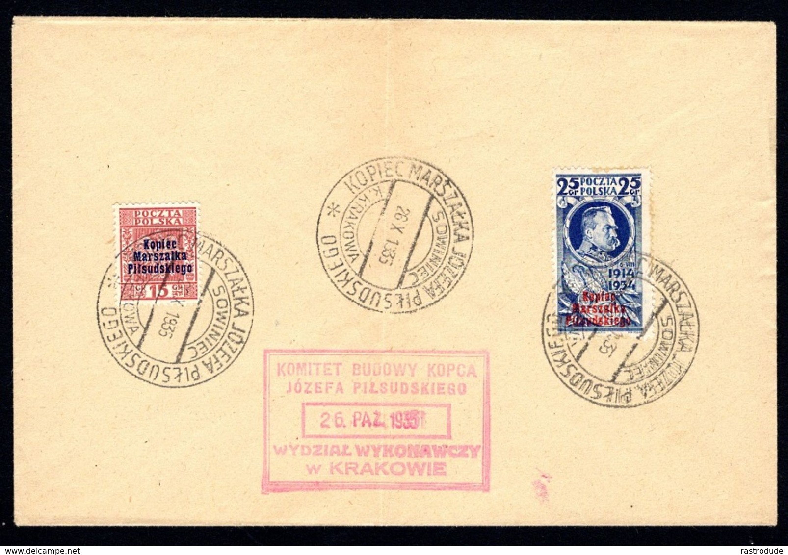 Poland 1935 Józefa Piłsudskiego – Commemorative Cover - Covers & Documents