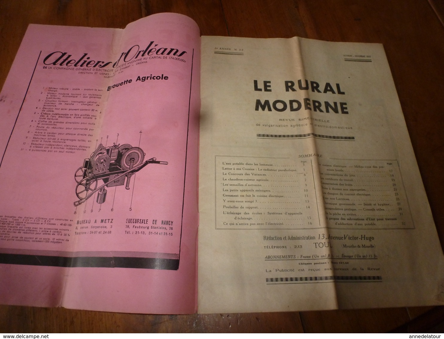 1933  LE RURAL MODERNE :Conserver Les Fruits; Les Asperges; L'eau Potable Dans Les Hameaux;Les Bons Conseils;etc - Autres & Non Classés