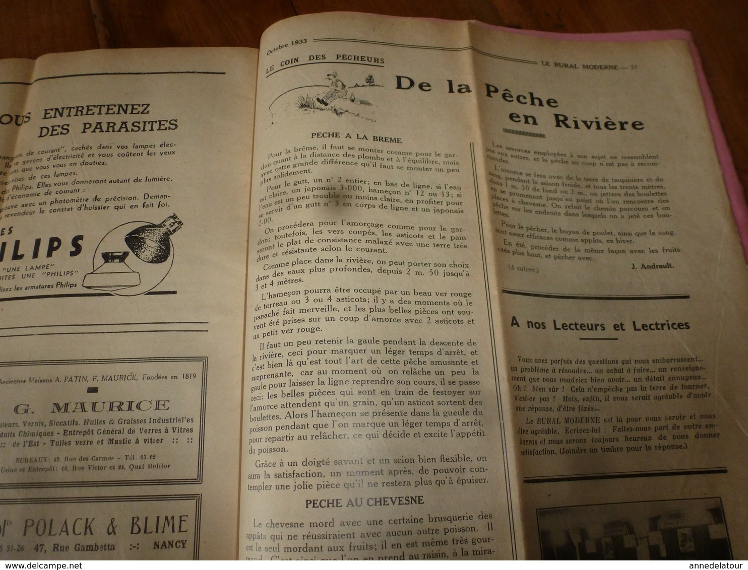 1933  LE RURAL MODERNE :Conserver les fruits; Les asperges; L'eau potable dans les hameaux;Les bons conseils;etc