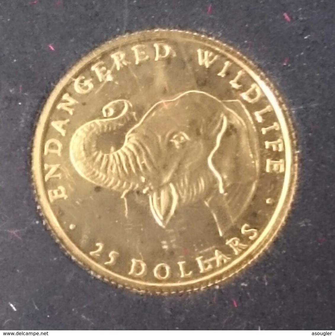 COOK ISLANDS 25 DOLLARS 1990 GOLD PROOF "Endangered World Wildlife" (free Shipping Via Registered Air Mail) - Cook