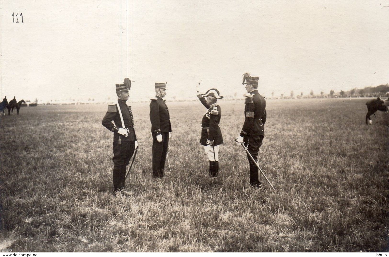 DA535 Carte Postale Photo Vintage RPPC Militaire Reims 1909 Général Valabrègue - Guerre, Militaire