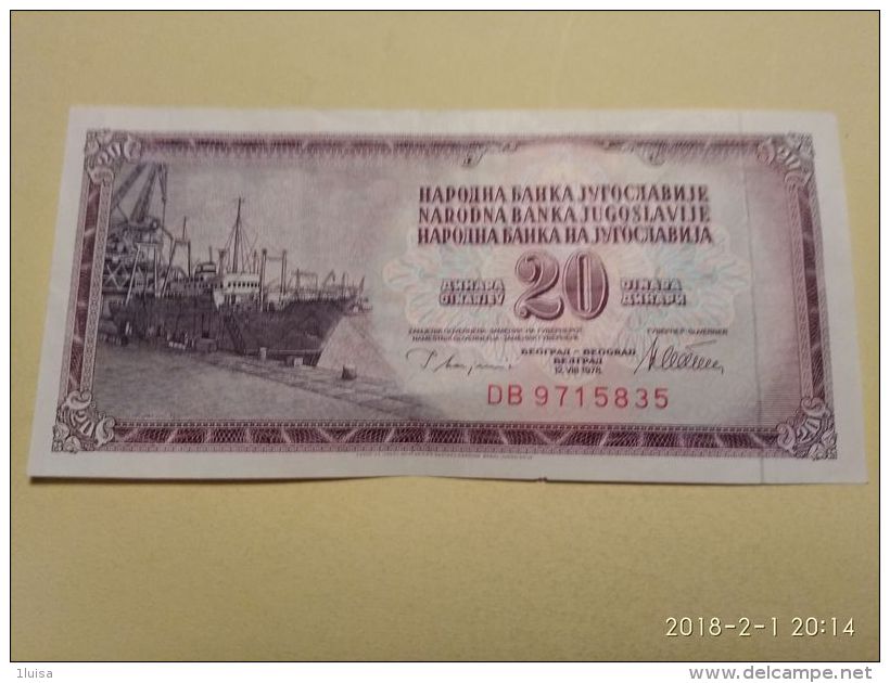 20 Dinari 1978 - Jugoslawien