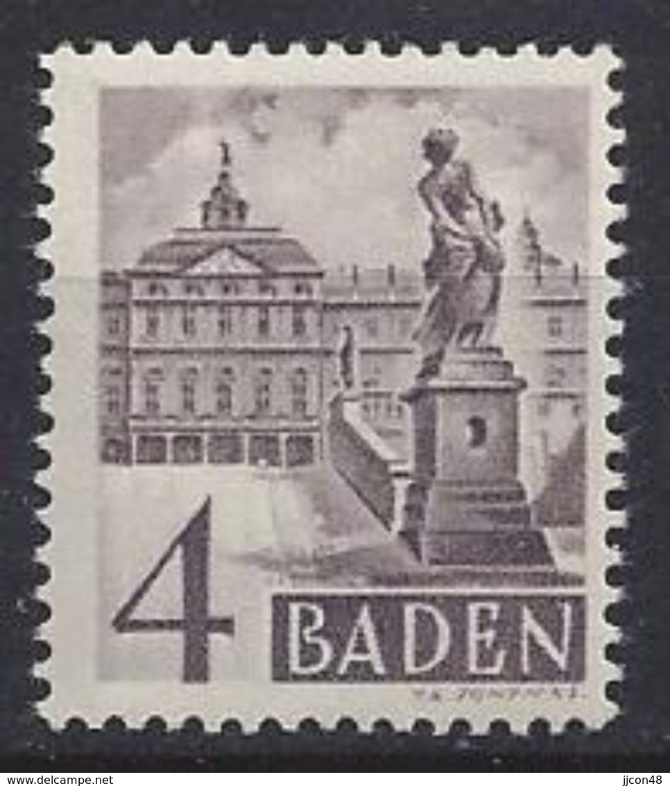 Germany (Baden) 1948-49 4pf (**) MNH Mi.29 C VIII - Autres & Non Classés