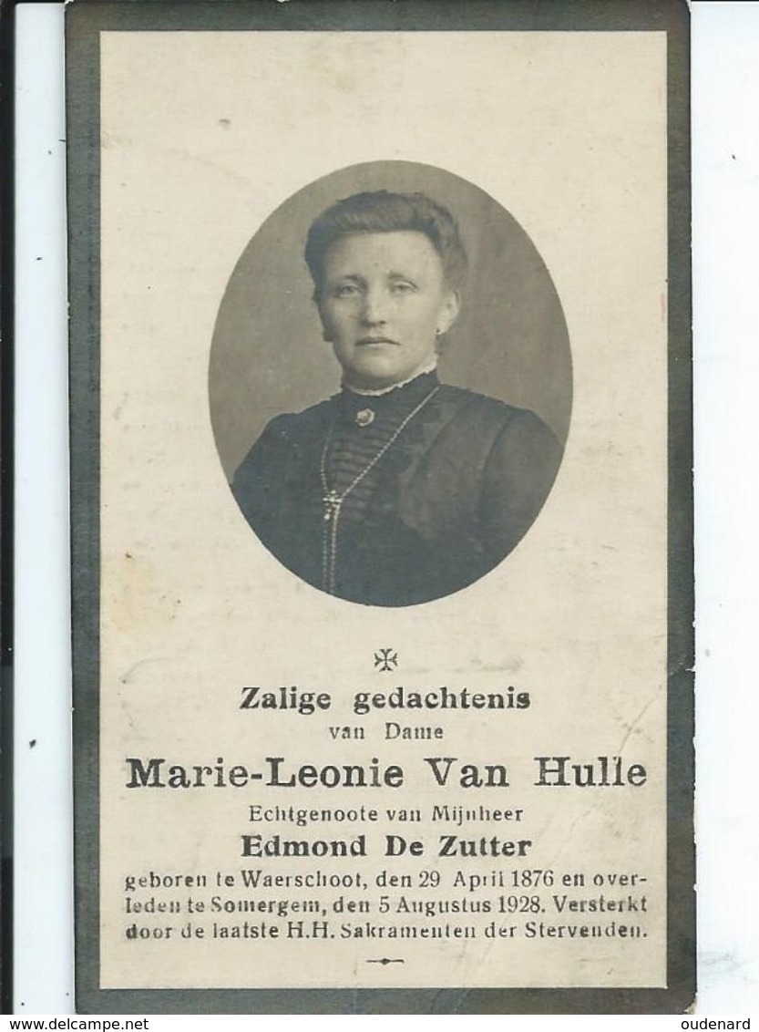 B.P. FOTO   WAARSCHOOT VAN HULLE MARIE 1876 - 1928 ZOMERGEM - Religion & Esotericism