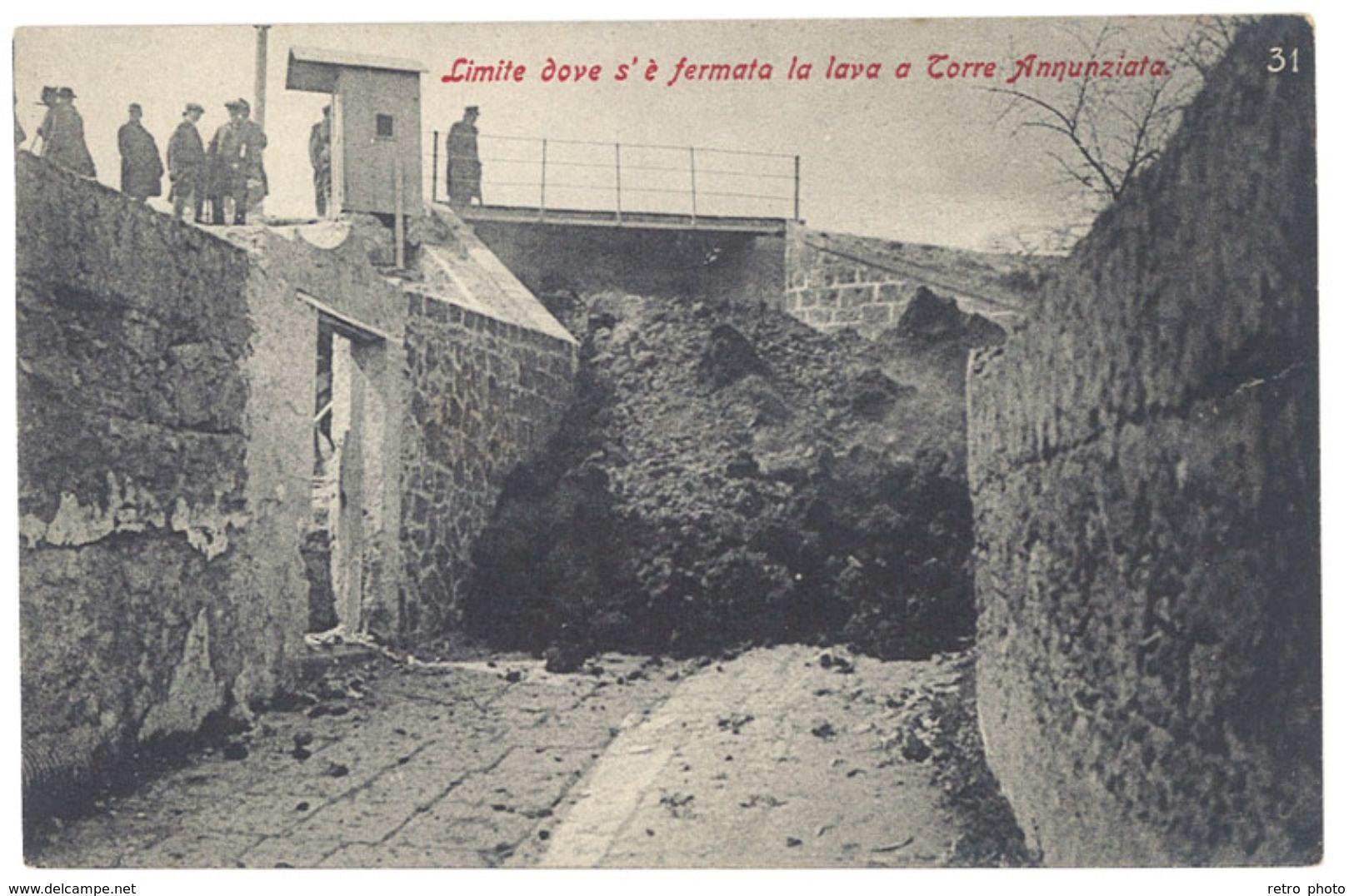 Cpa Italie / Italia - Eruzione Del Vesuvio - Limite Dove S'è Fermata La Lava A Torre Annunziata - Autres & Non Classés