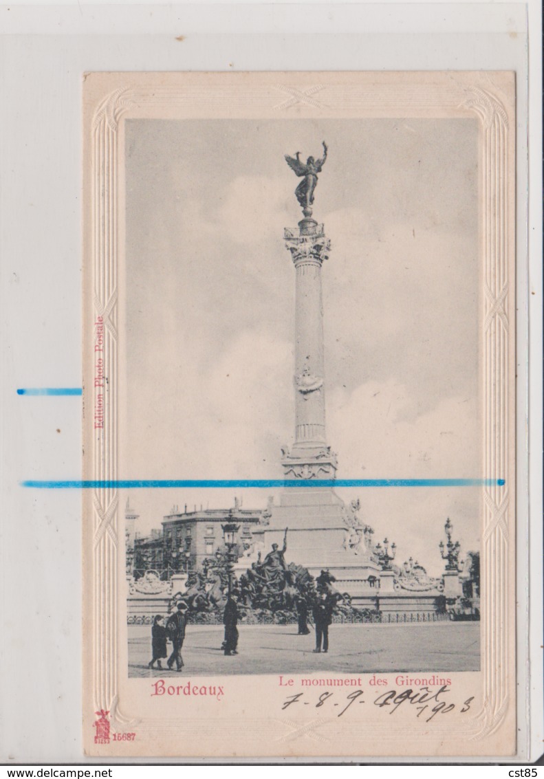 CPA - BORDEAUX - Le Monument Des Girondins - Contours En Relief - Bordeaux