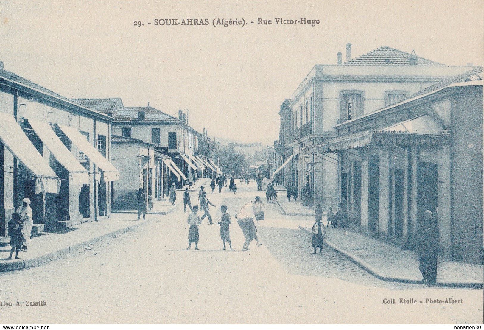 CPA ALGERIE SOUK-AHRAS RUE VICTOR HUGO ANIMEE - Souk Ahras