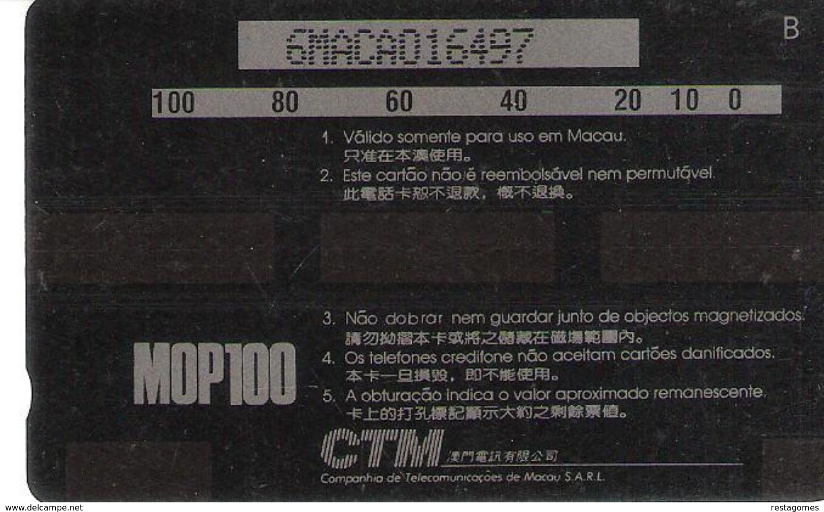 Portugal - Phonecard/ Telécarte Telecom Card / MACAU-CTM--PINTURA CHINESA - Macau