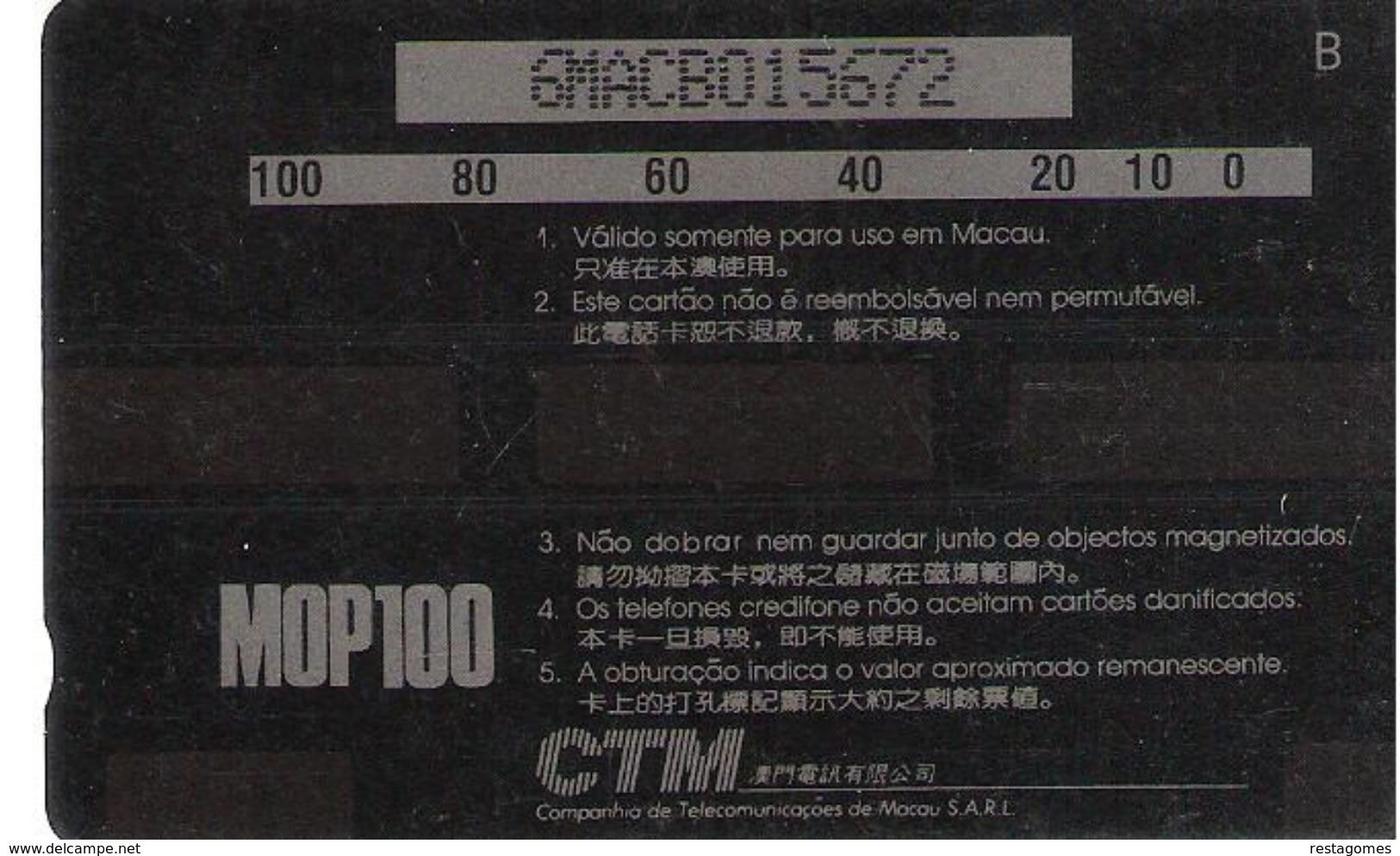 Portugal - Phonecard/ Telécarte Telecom Card / MACAU-CTM--PINTURA CHINESA - Macao