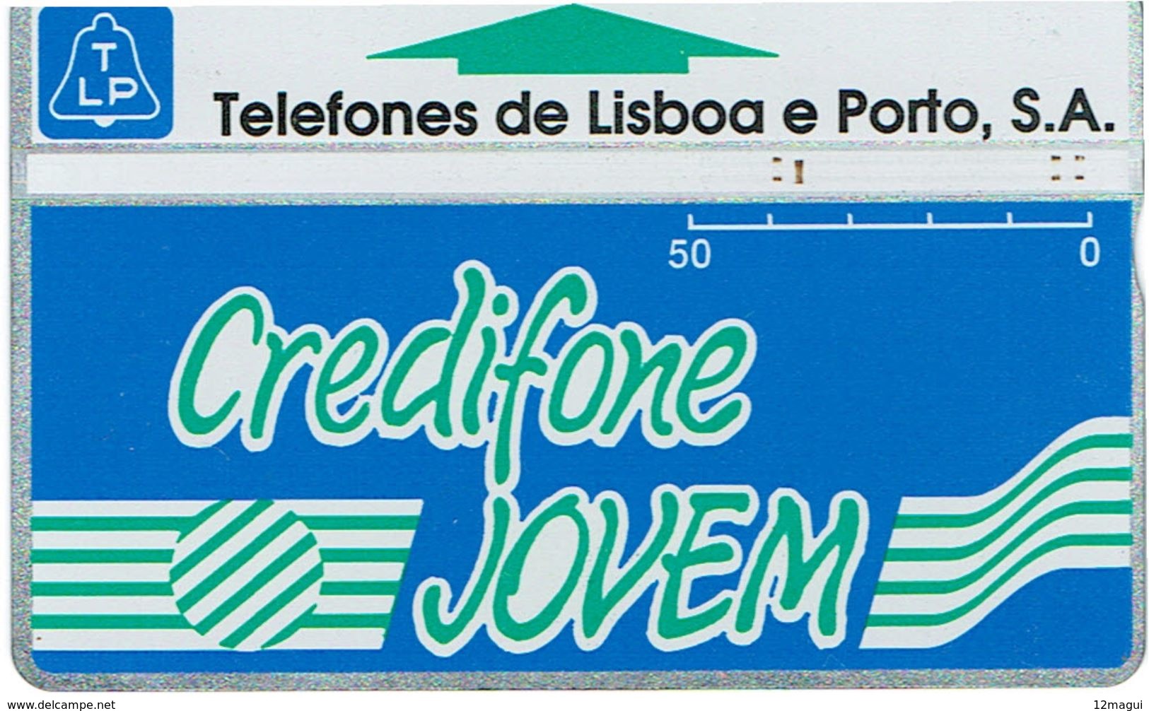 PHONECARDS-PORTUGAL --- LP--OPTICAL-CREDIFONE JOVEM  50 U---BATCH--911B ( Não Invertido )-- VERY VERY  FINE - Portugal