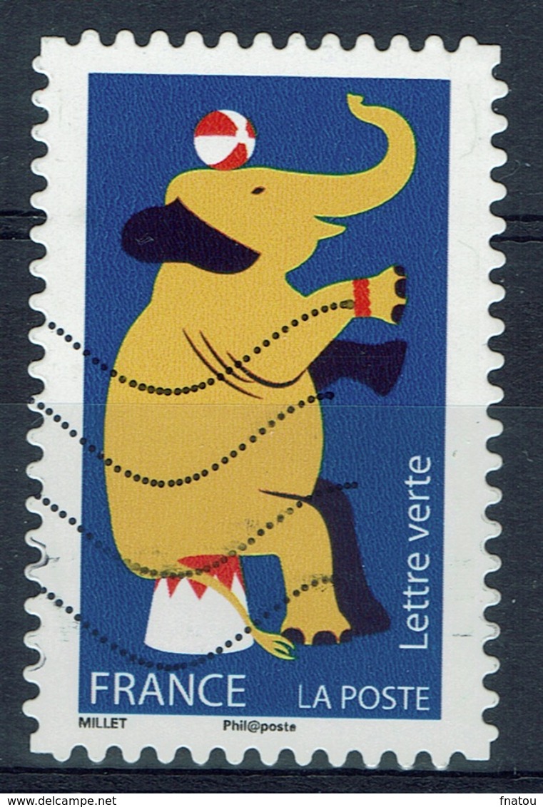 France, Circus, Elephant, 2017, VFU Self-adhesive - Gebruikt