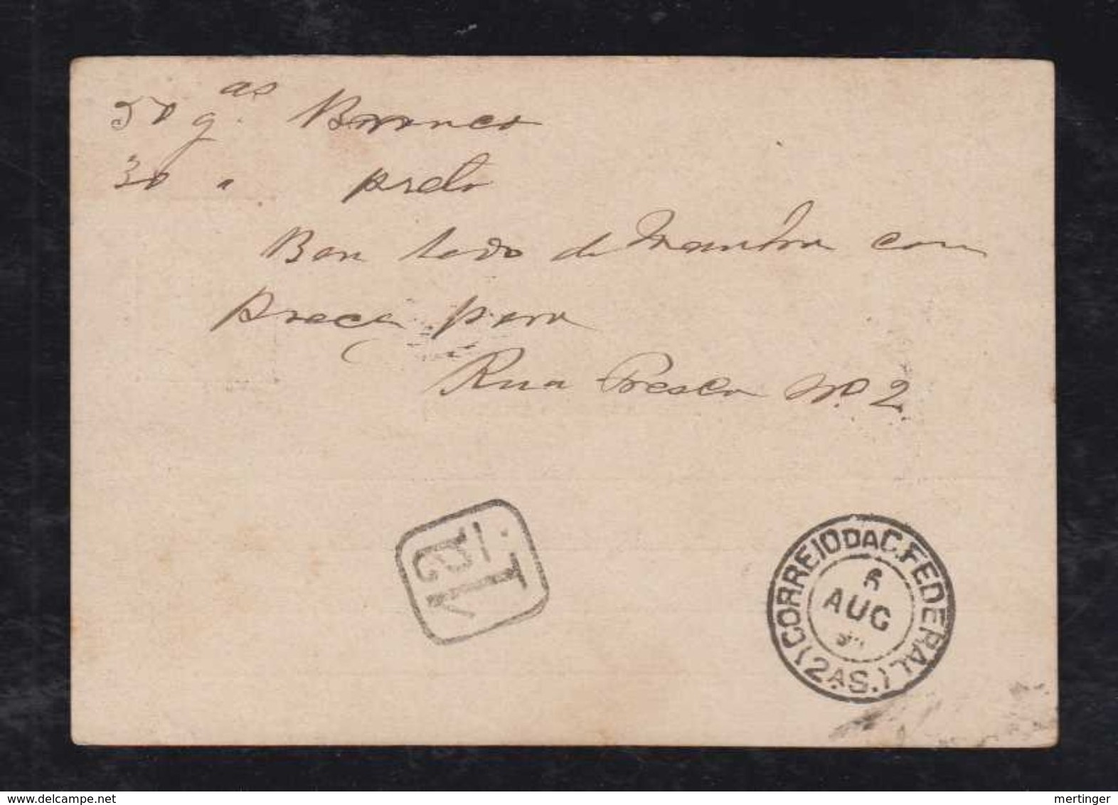 Brazil Brasil 1891 BP 21 40R Stationery Card Local Use RIO Format 125/88mm - Ganzsachen