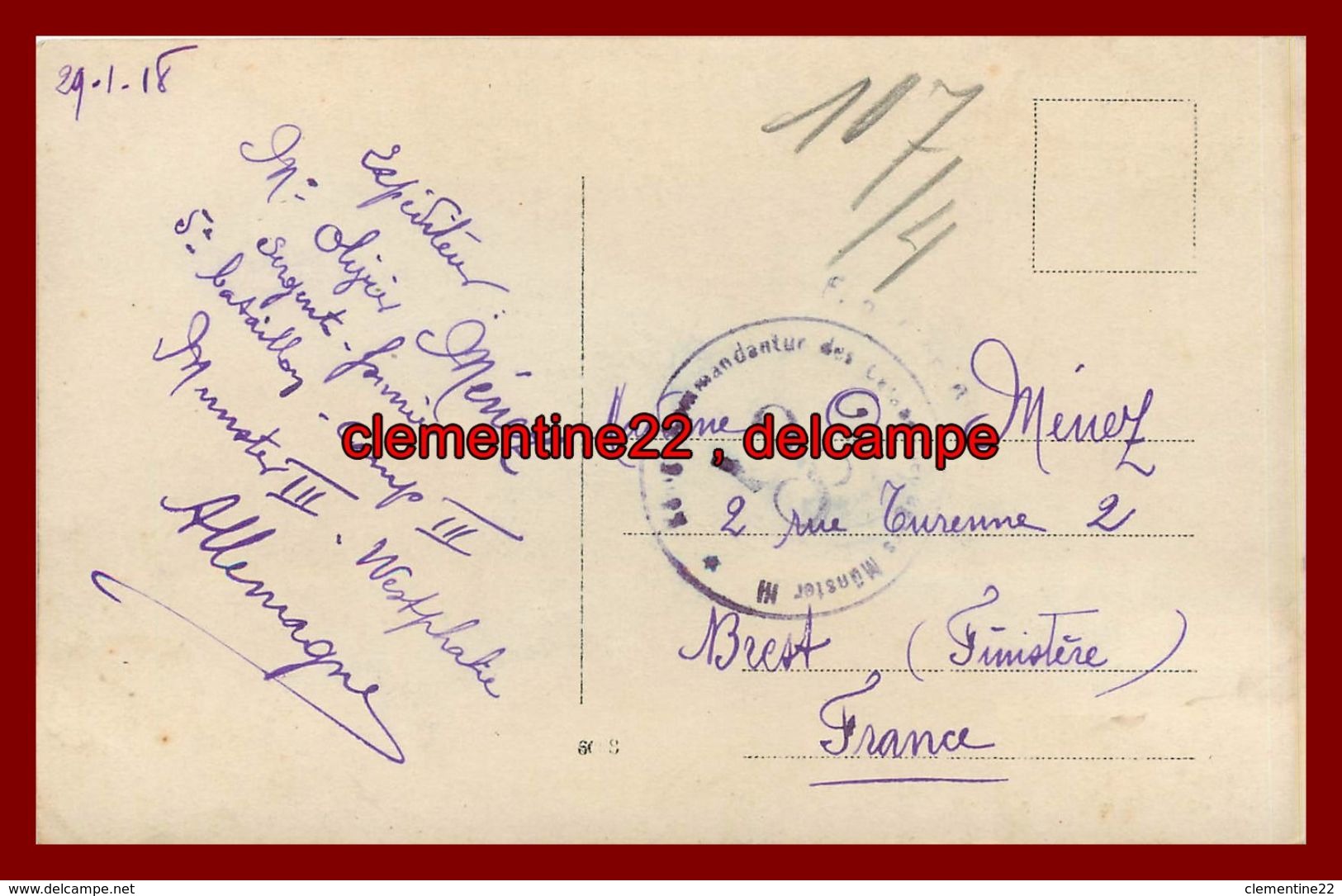 Munster , Carte Photo  , Camp Prisonniers , Théatre ,  Allemagne ,  Militaire , Guerre 1914 1918 Cachet Censuré - Munster